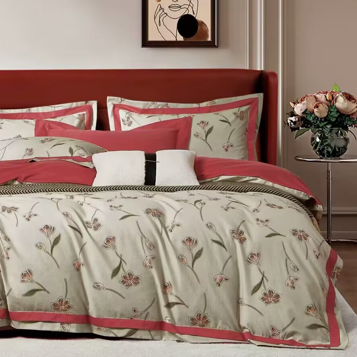 91家纺网 家纺一手货源 找家纺 （总）未来家居 2025新款UD100支全棉磨毛贡缎艾棉绒四件套