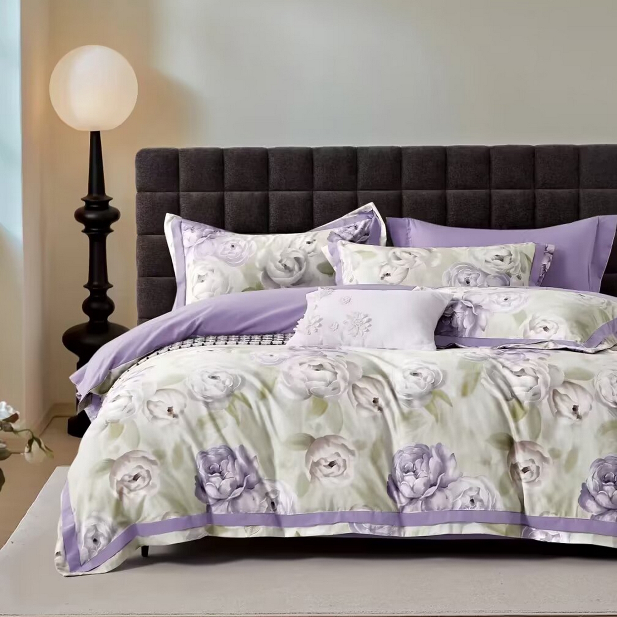 91家纺网 家纺一手货源 找家纺 （总）未来家居 2025新款UD100支全棉磨毛贡缎艾棉绒四件套