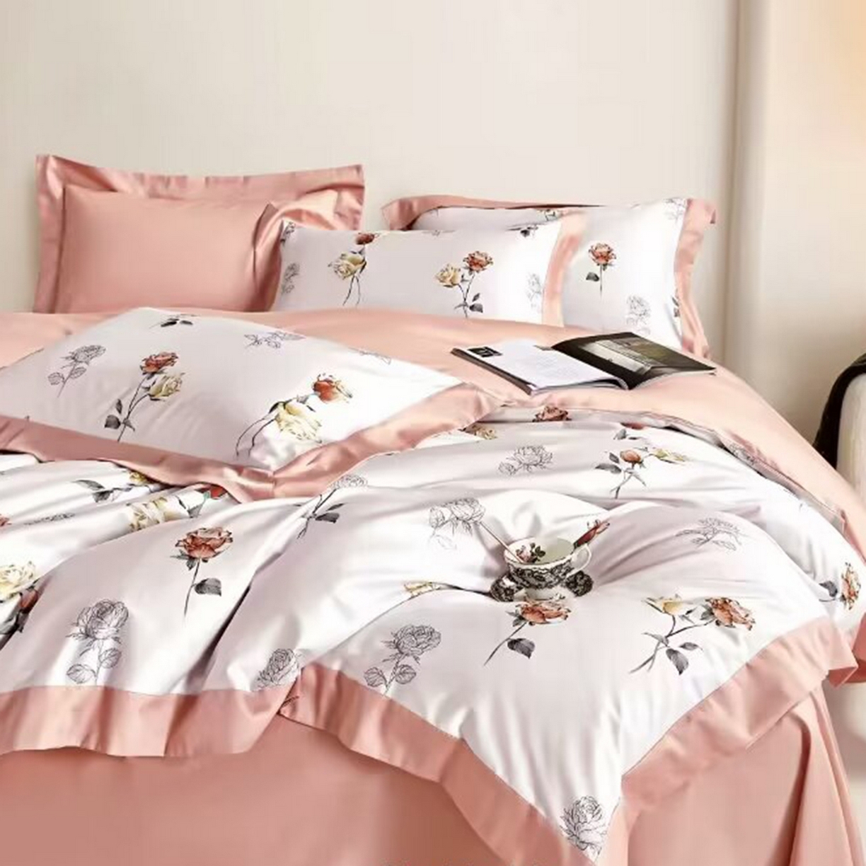 91家纺网 家纺一手货源 找家纺 （总）未来家居 2025新款UD100支全棉磨毛贡缎艾棉绒四件套