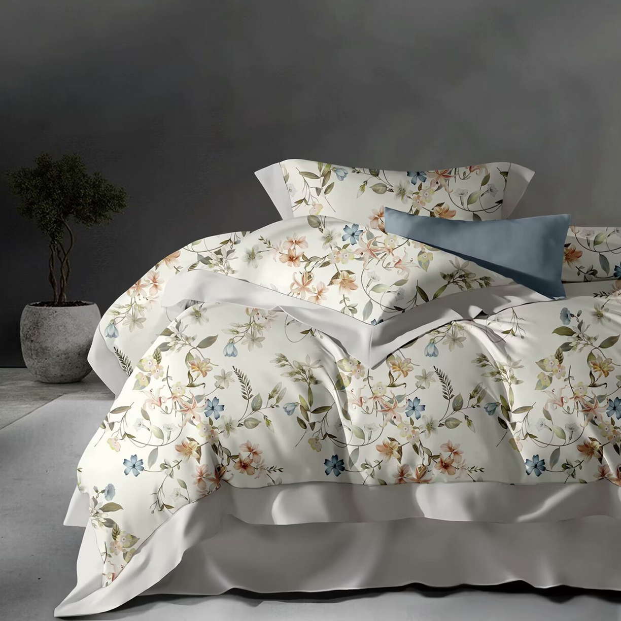 91家纺网 家纺一手货源 找家纺 （总）未来家居 2025新款UD100支全棉磨毛贡缎艾棉绒四件套