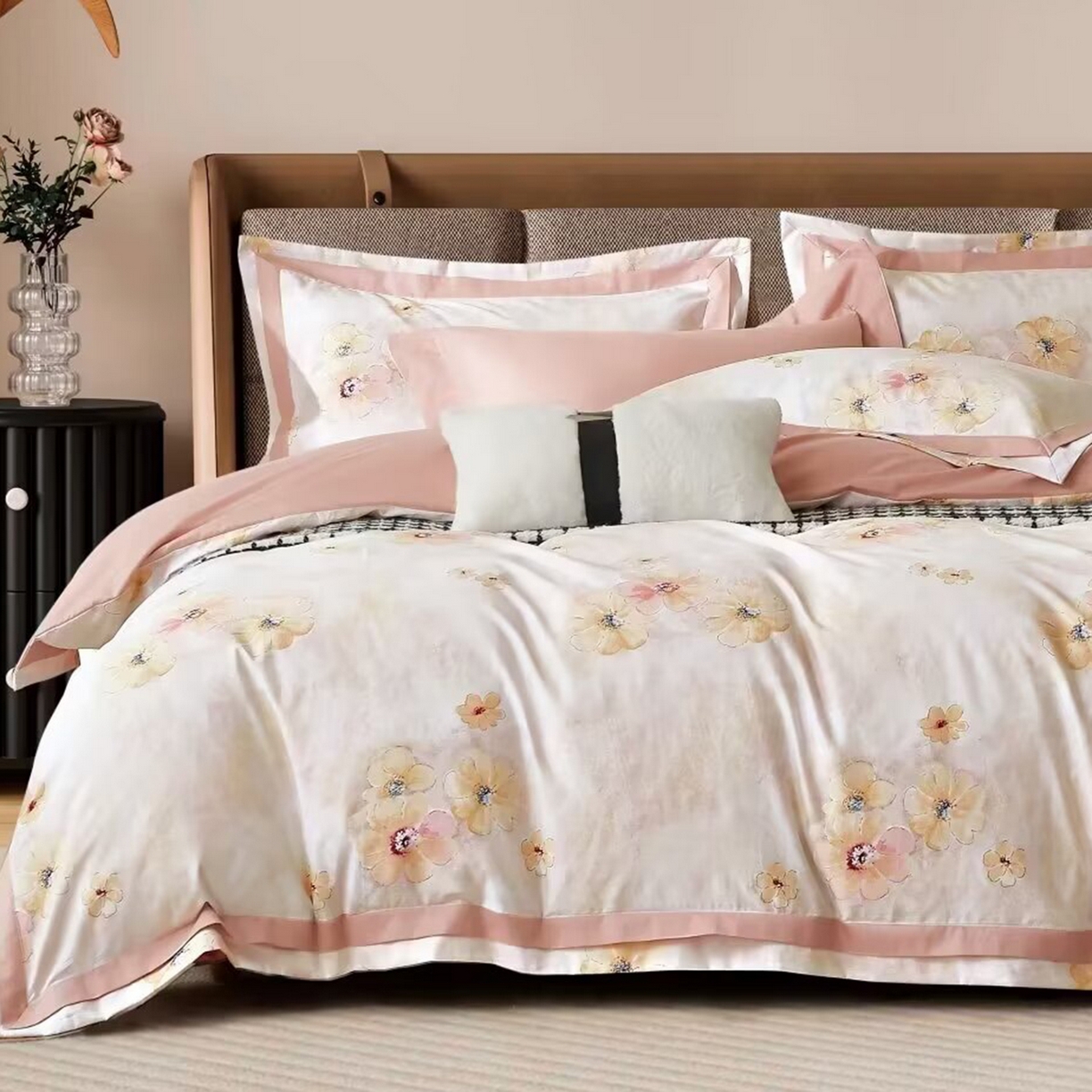 91家纺网 家纺一手货源 找家纺 （总）未来家居 2025新款UD100支全棉磨毛贡缎艾棉绒四件套