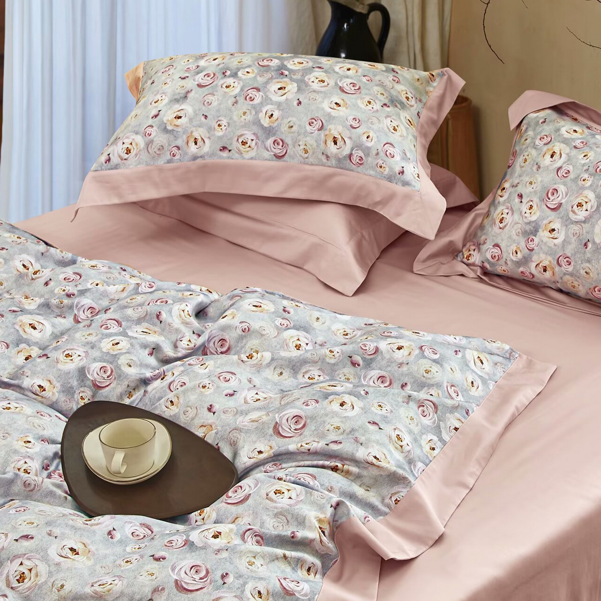 91家纺网 家纺一手货源 找家纺 （总）未来家居 2025新款UD100支全棉磨毛贡缎艾棉绒四件套