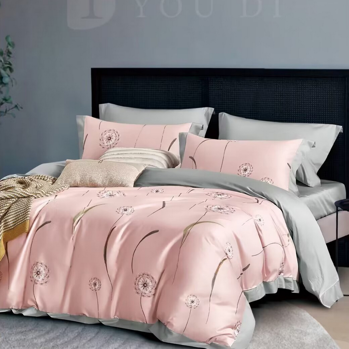 91家纺网 家纺一手货源 找家纺 （总）未来家居 2025新款UD100支全棉磨毛贡缎艾棉绒四件套