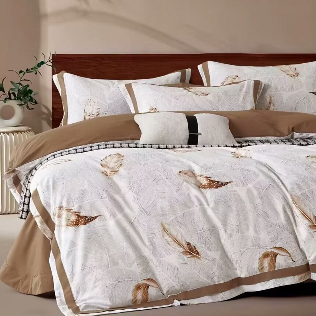 91家纺网 家纺一手货源 找家纺 （总）未来家居 2025新款UD100支全棉磨毛贡缎艾棉绒四件套