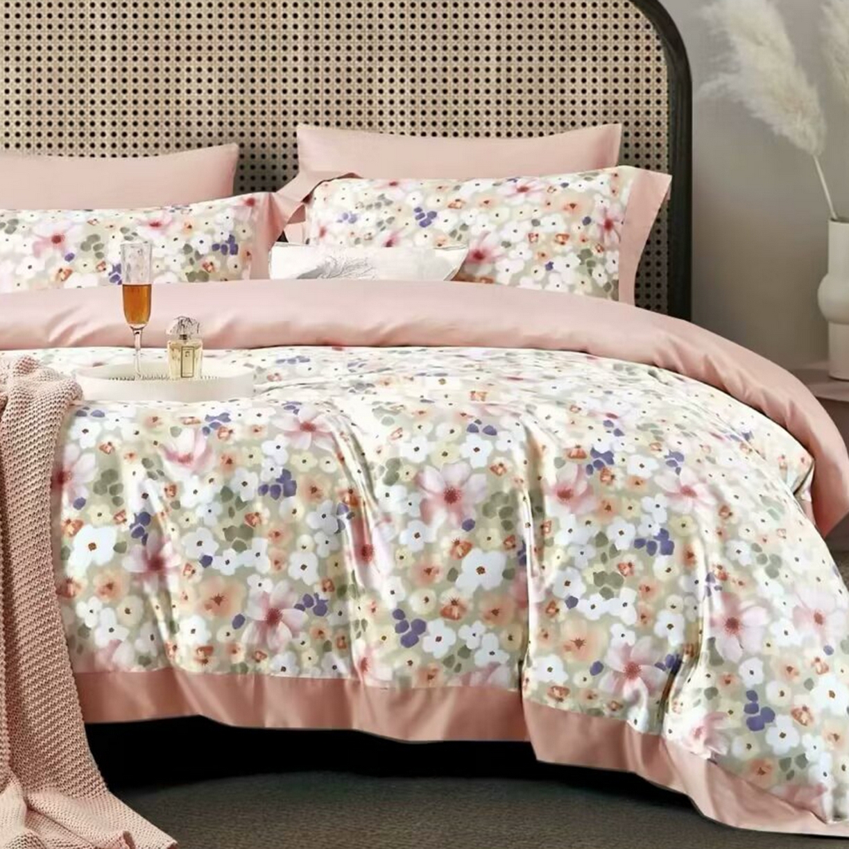 91家纺网 家纺一手货源 找家纺 （总）未来家居 2025新款UD100支全棉磨毛贡缎艾棉绒四件套