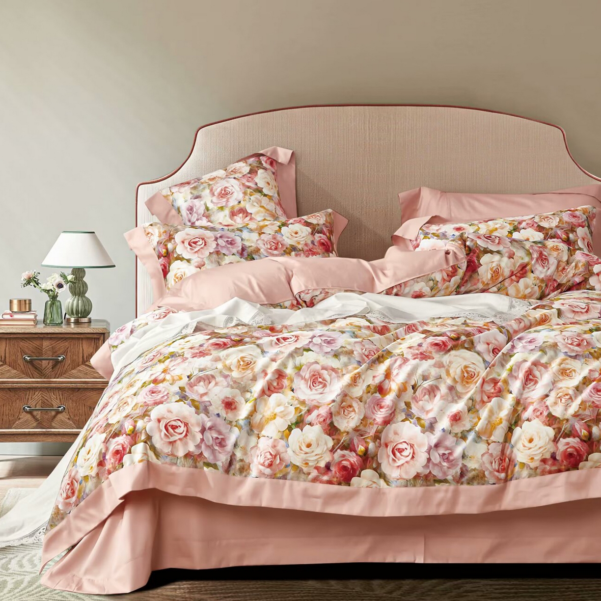 91家纺网 家纺一手货源 找家纺 （总）未来家居 2025新款UD100支全棉磨毛贡缎艾棉绒四件套