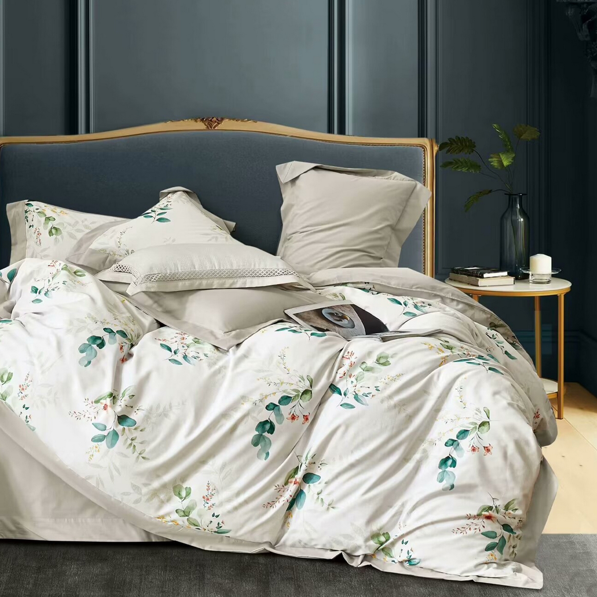 91家纺网 家纺一手货源 找家纺 （总）未来家居 2025新款UD100支全棉磨毛贡缎艾棉绒四件套