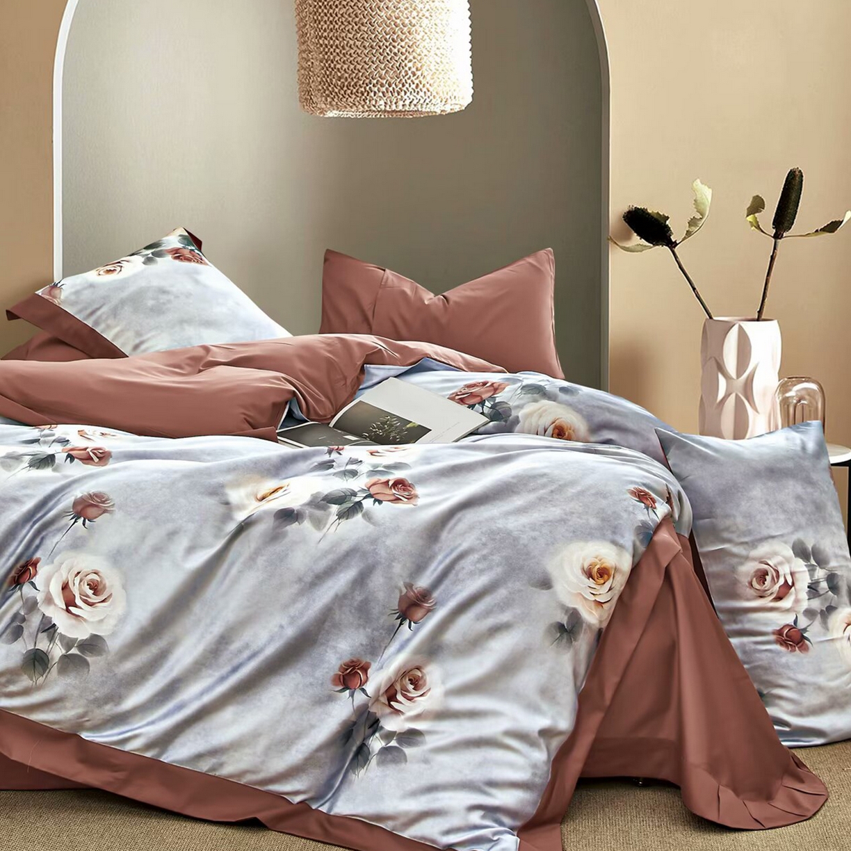 91家纺网 家纺一手货源 找家纺 （总）未来家居 2025新款UD100支全棉磨毛贡缎艾棉绒四件套