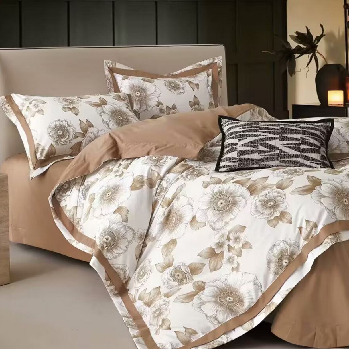 91家纺网 家纺一手货源 找家纺 （总）未来家居 2025新款UD100支全棉磨毛贡缎艾棉绒四件套