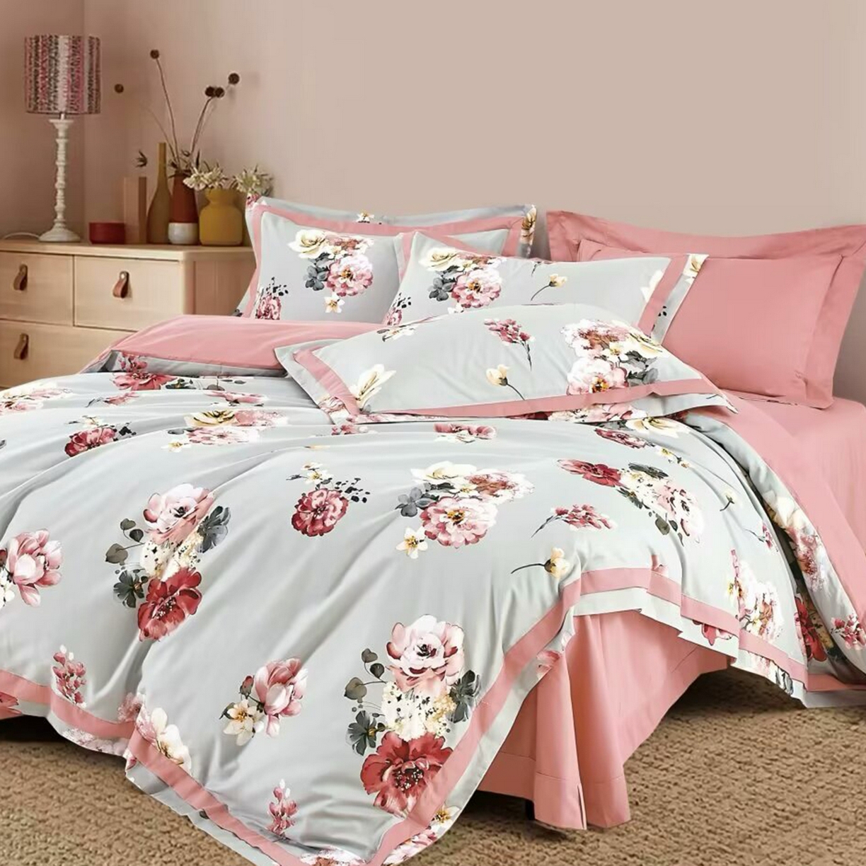 91家纺网 家纺一手货源 找家纺 （总）未来家居 2025新款UD100支全棉磨毛贡缎艾棉绒四件套