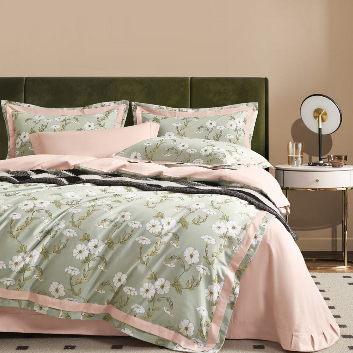 91家纺网 家纺一手货源 找家纺 （总）未来家居 2025新款UD100支全棉磨毛贡缎艾棉绒四件套