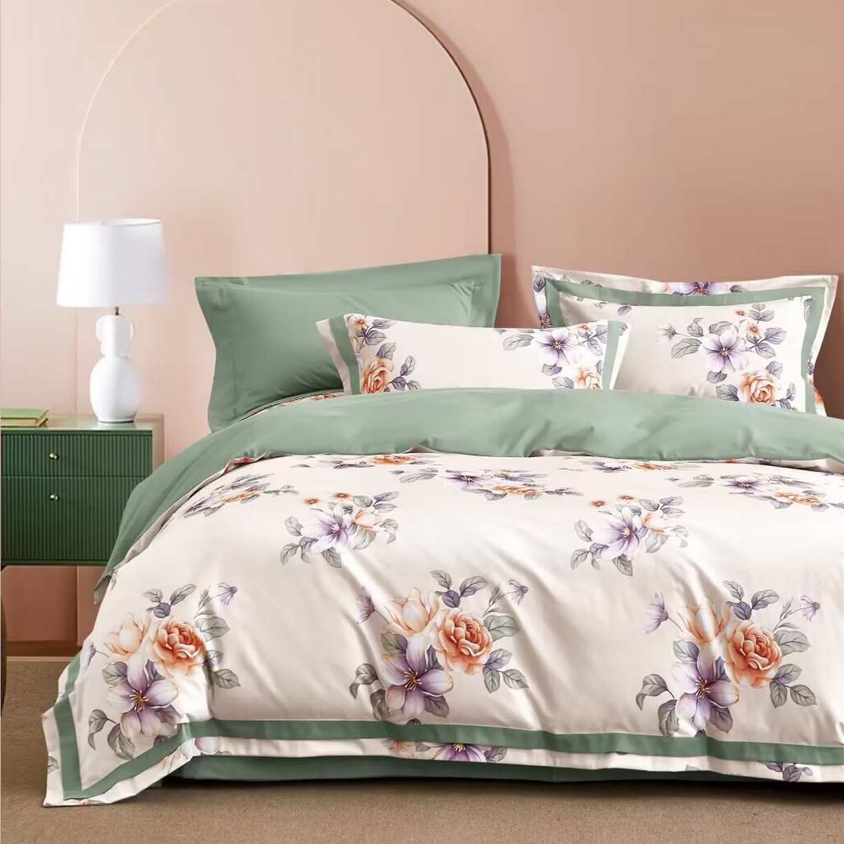 91家纺网 家纺一手货源 找家纺 （总）未来家居 2025新款UD100支全棉磨毛贡缎艾棉绒四件套