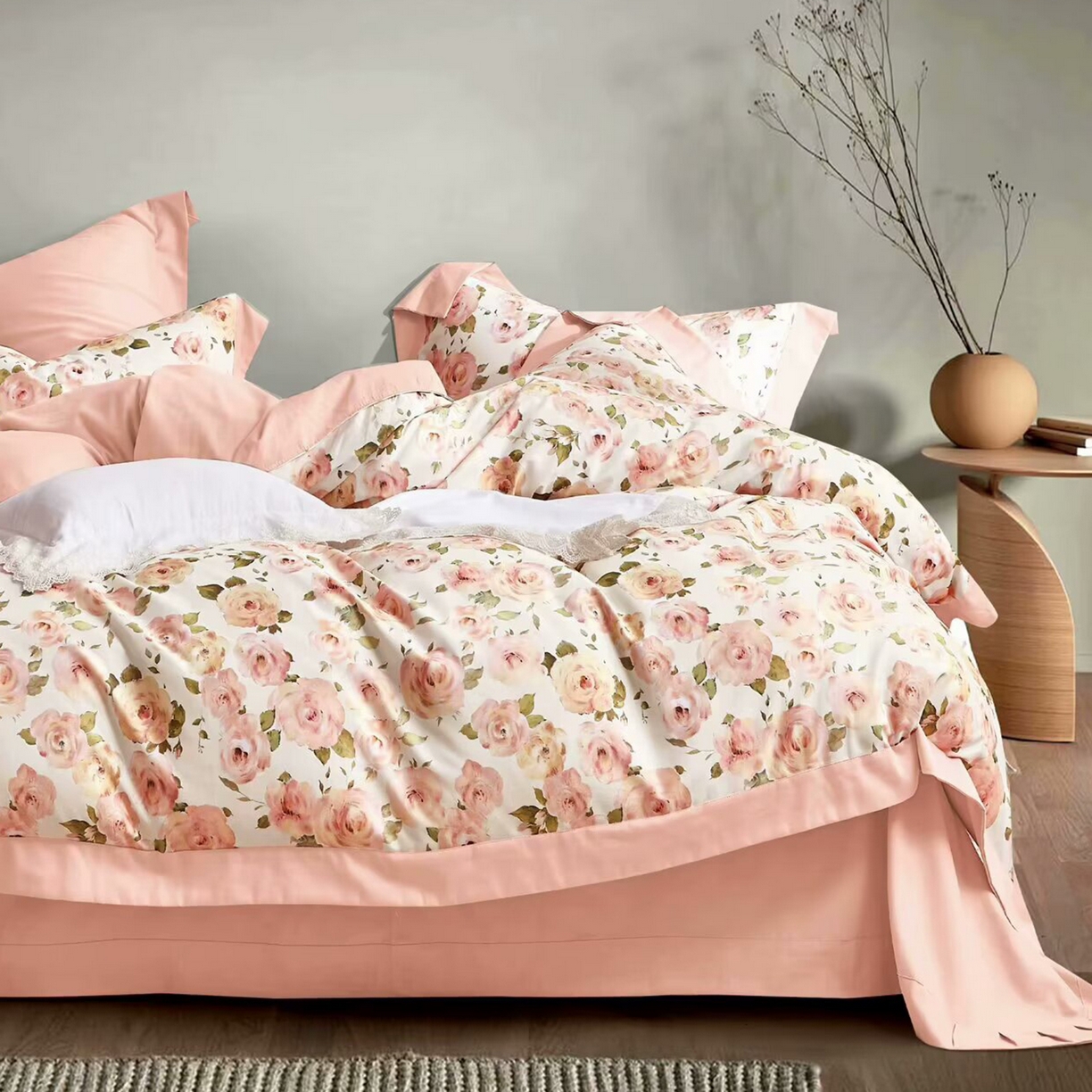 91家纺网 家纺一手货源 找家纺 （总）未来家居 2025新款UD100支全棉磨毛贡缎艾棉绒四件套