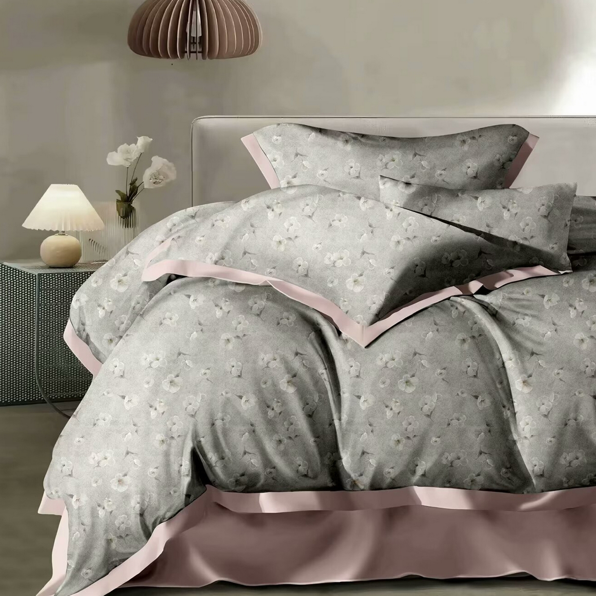 91家纺网 家纺一手货源 找家纺 （总）未来家居 2025新款UD100支全棉磨毛贡缎艾棉绒四件套