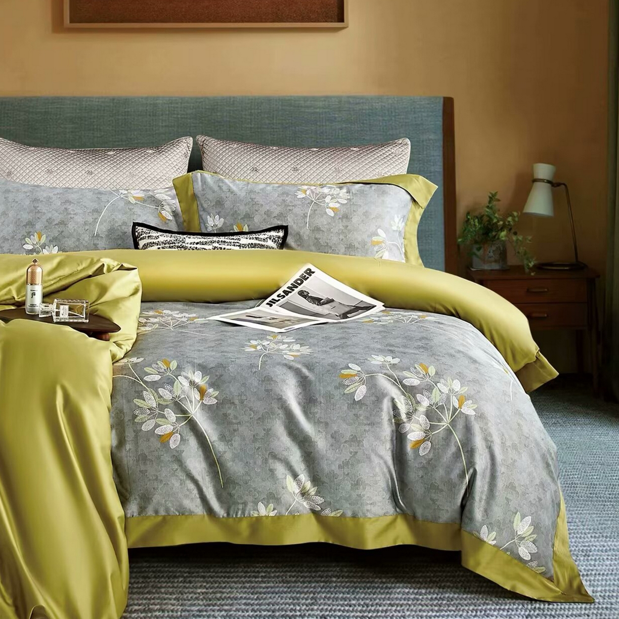 91家纺网 家纺一手货源 找家纺 （总）未来家居 2025新款UD100支全棉磨毛贡缎艾棉绒四件套