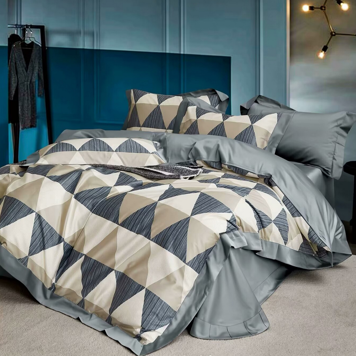 91家纺网 家纺一手货源 找家纺 （总）未来家居 2025新款UD100支全棉磨毛贡缎艾棉绒四件套