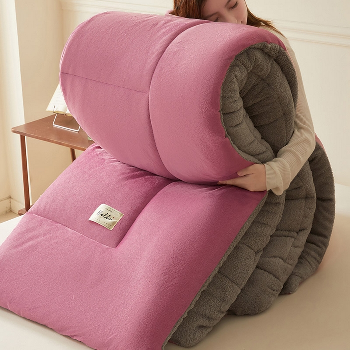 91家纺网 家纺一手货源 找家纺 （总）雅颂缘2025新款外贸跨境牛奶绒冬被羊羔绒冬被被子被芯春秋被