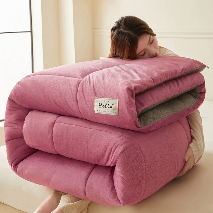 91家纺网 家纺一手货源 找家纺 （总）雅颂缘2025新款外贸跨境牛奶绒冬被羊羔绒冬被被子被芯春秋被