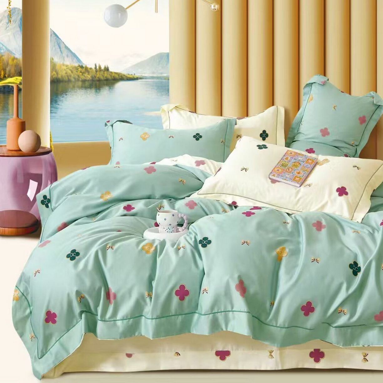 91家纺网 家纺一手货源 找家纺 （总）未来家居 JAMES KELLY （铂金凯丽）2025新款40支舒适透气全棉铂金棉长绒棉四件套