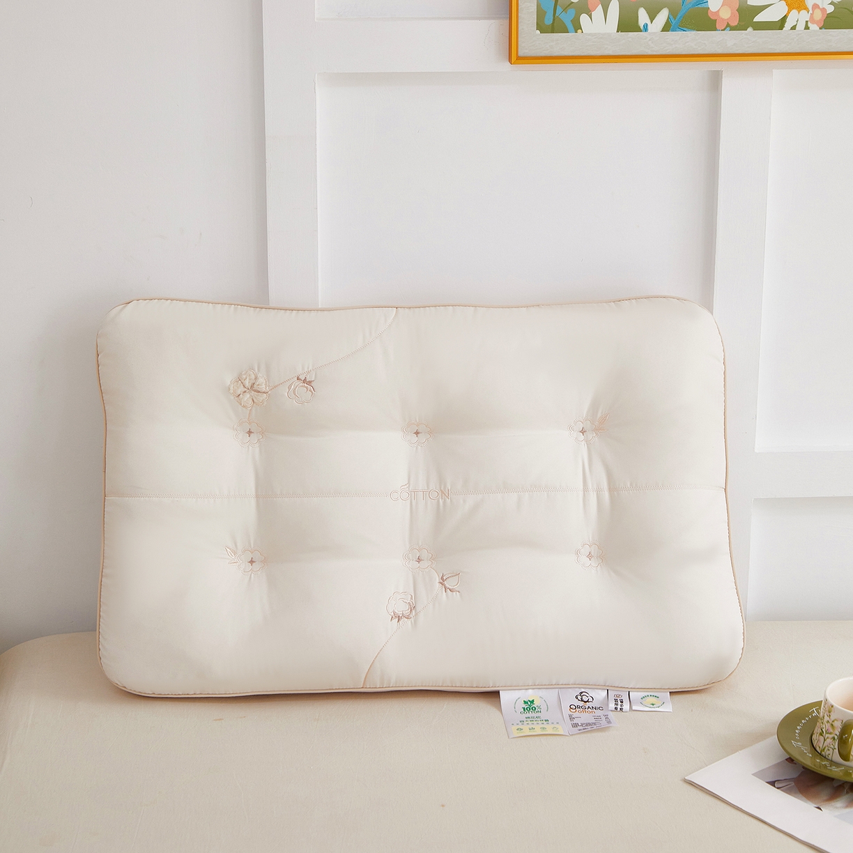 91家纺网 家纺一手货源 找家纺 （总）珍贝家纺 2025新款舒适贴布绣棉花枕枕头枕芯