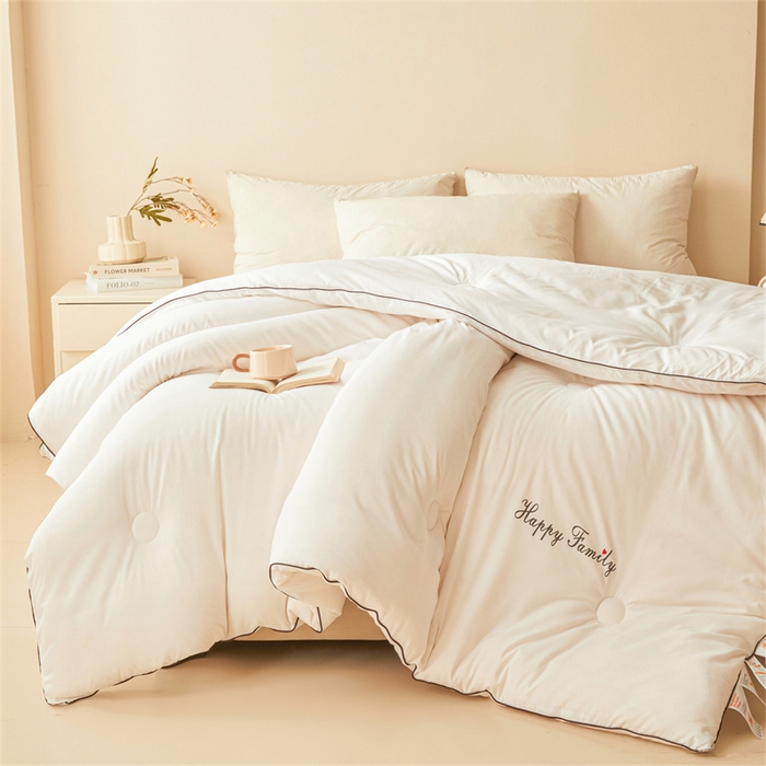 91家纺网 家纺一手货源 找家纺 雅颂缘 2025新款立体大豆纤维被加厚冬被春秋被子被芯大豆被白色