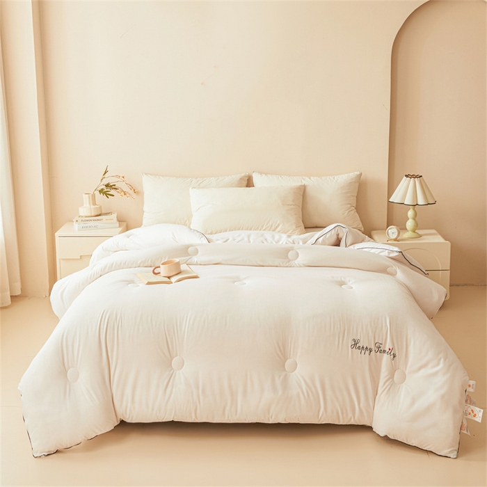 91家纺网 家纺一手货源 找家纺 雅颂缘 2025新款立体大豆纤维被加厚冬被春秋被子被芯大豆被白色