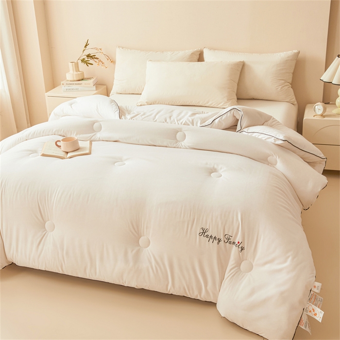 91家纺网 家纺一手货源 找家纺 雅颂缘 2025新款立体大豆纤维被加厚冬被春秋被子被芯大豆被白色