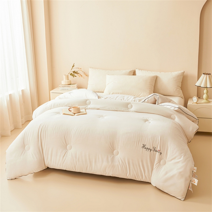 91家纺网 家纺一手货源 找家纺 雅颂缘 2025新款立体大豆纤维被加厚冬被春秋被子被芯大豆被白色