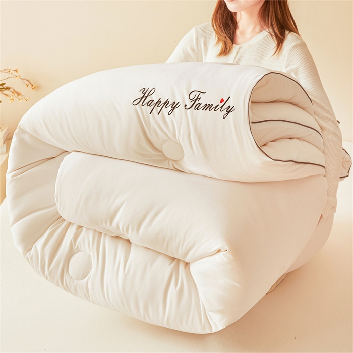 91家纺网 家纺一手货源 找家纺 雅颂缘 2025新款立体大豆纤维被加厚冬被春秋被子被芯大豆被白色