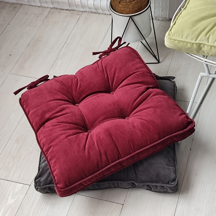 91家纺网 家纺一手货源 找家纺 （总）李帅家居 2025新款灯芯绒立体绑带坐垫加厚立体毛绒垫子