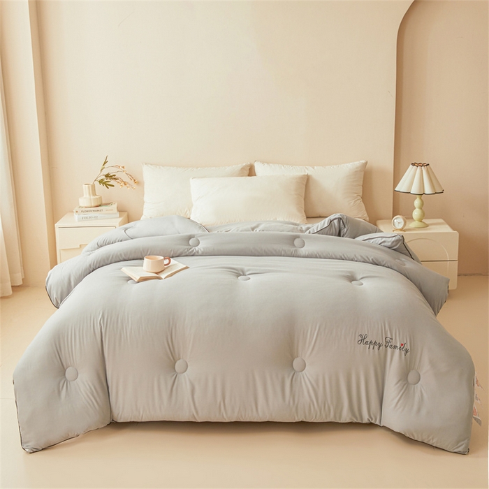 91家纺网 家纺一手货源 找家纺 雅颂缘 2025新款立体大豆纤维被加厚冬被春秋被子被芯大豆被灰色