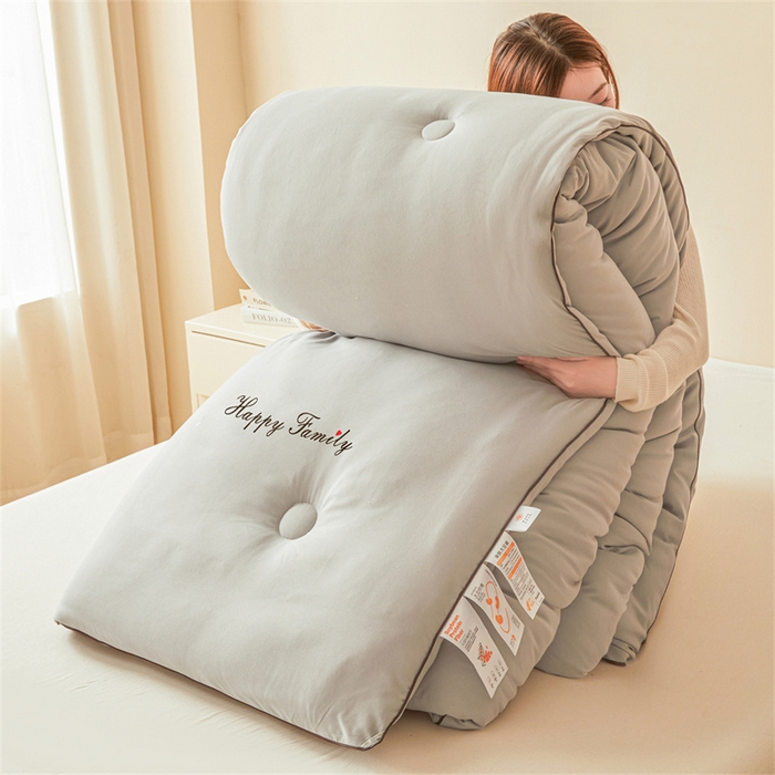 91家纺网 家纺一手货源 找家纺 雅颂缘 2025新款立体大豆纤维被加厚冬被春秋被子被芯大豆被灰色
