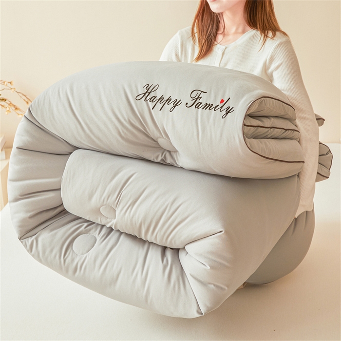 91家纺网 家纺一手货源 找家纺 雅颂缘 2025新款立体大豆纤维被加厚冬被春秋被子被芯大豆被灰色