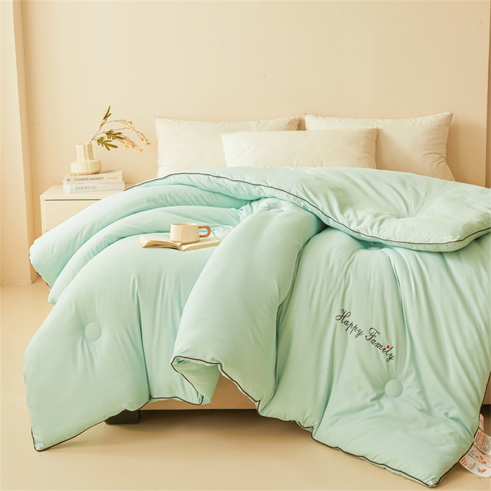 91家纺网 家纺一手货源 找家纺 雅颂缘 2025新款立体大豆纤维被加厚冬被春秋被子被芯大豆被水绿