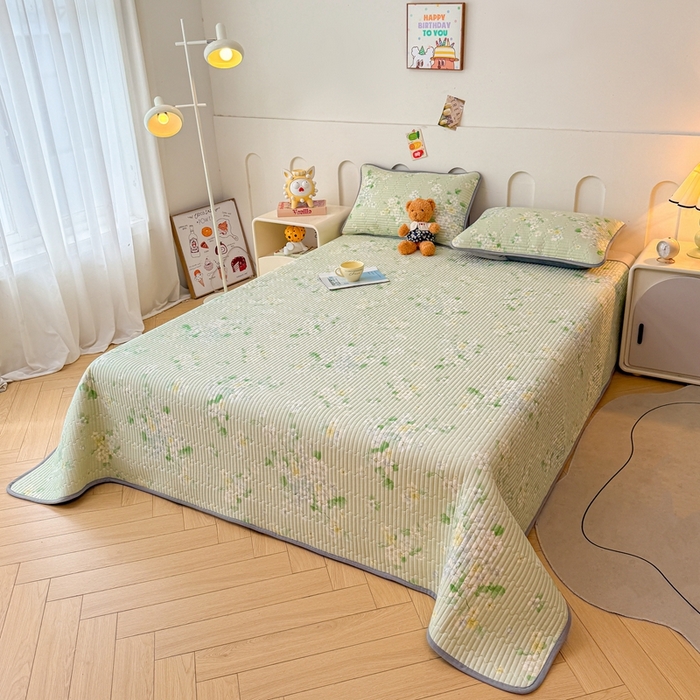 91家纺网 家纺一手货源 找家纺 雅萱家纺 2025新款棉加绒全棉填充双面可用多功能印花床盖 棉加绒棉花床盖-花漫盈香