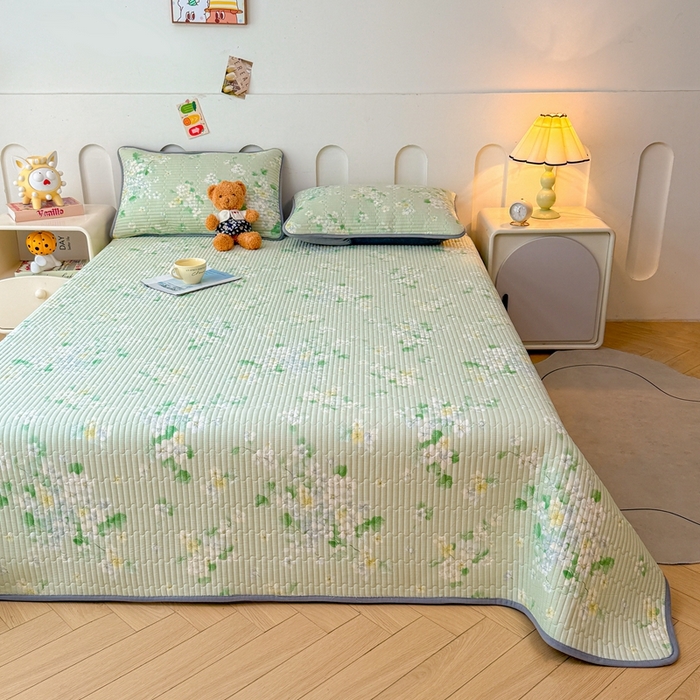 91家纺网 家纺一手货源 找家纺 雅萱家纺 2025新款棉加绒全棉填充双面可用多功能印花床盖 棉加绒棉花床盖-花漫盈香