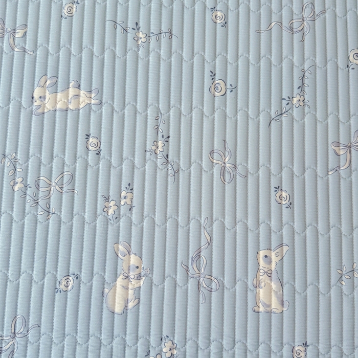 91家纺网 家纺一手货源 找家纺 雅萱家纺 2025新款棉加绒全棉填充双面可用多功能印花床盖 棉加绒棉花床盖-晴天小兔