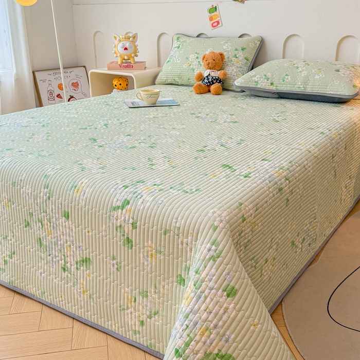 91家纺网 家纺一手货源 找家纺 雅萱家纺 2025新款棉加绒全棉填充双面可用多功能印花床盖 棉加绒棉花床盖-花漫盈香