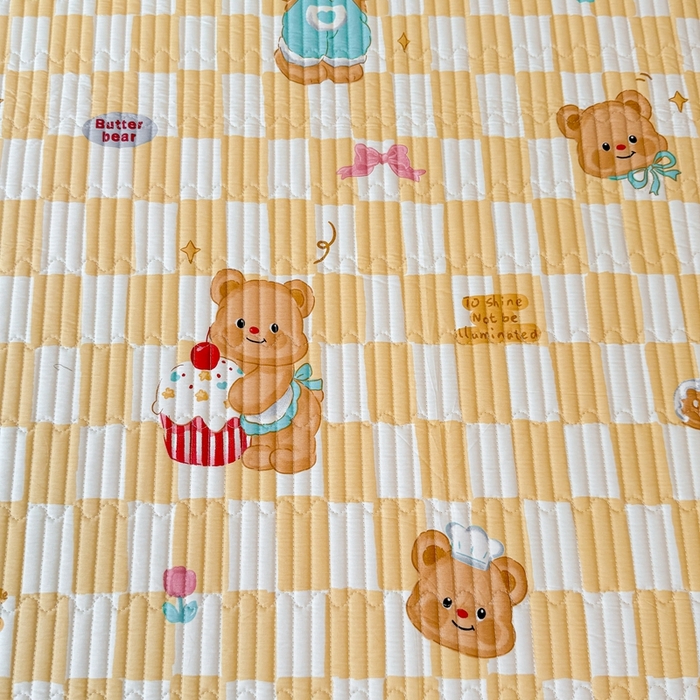 91家纺网 家纺一手货源 找家纺 雅萱家纺 2025新款棉加绒全棉填充双面可用多功能印花床盖 棉加绒棉花床盖-黄油曲奇