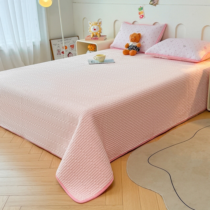 91家纺网 家纺一手货源 找家纺 雅萱家纺 2025新款棉加绒全棉填充双面可用多功能印花床盖 棉加绒棉花床盖-紫韵