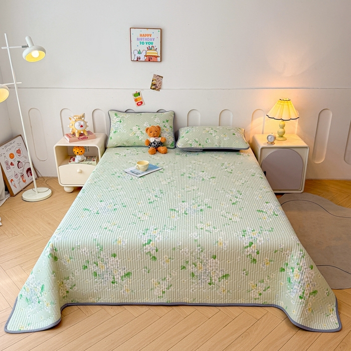 91家纺网 家纺一手货源 找家纺 雅萱家纺 2025新款棉加绒全棉填充双面可用多功能印花床盖 棉加绒棉花床盖-花漫盈香