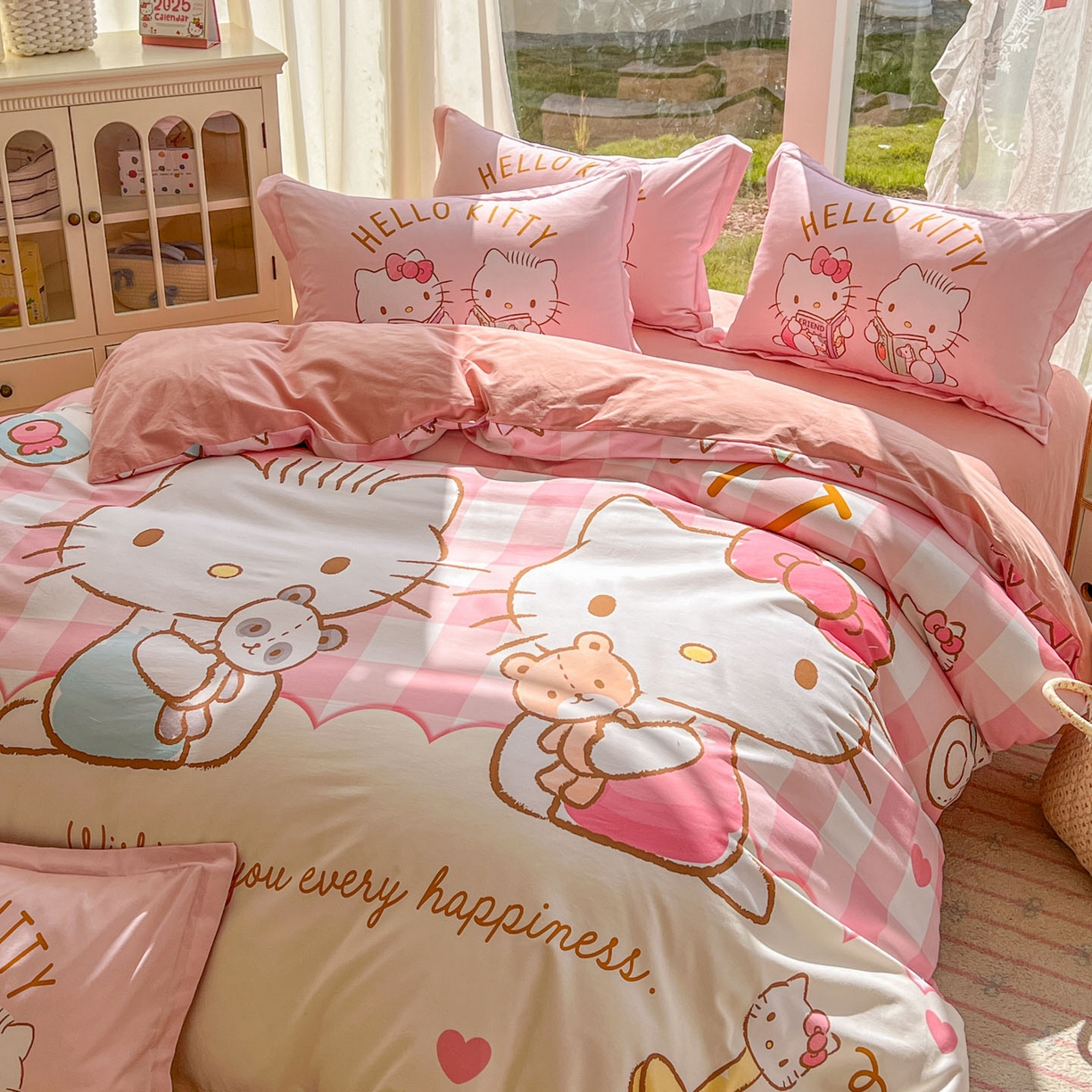 91家纺网 家纺一手货源 找家纺 （总）浩诚 2025新款三丽鸥专版全棉磨毛纯棉四件套