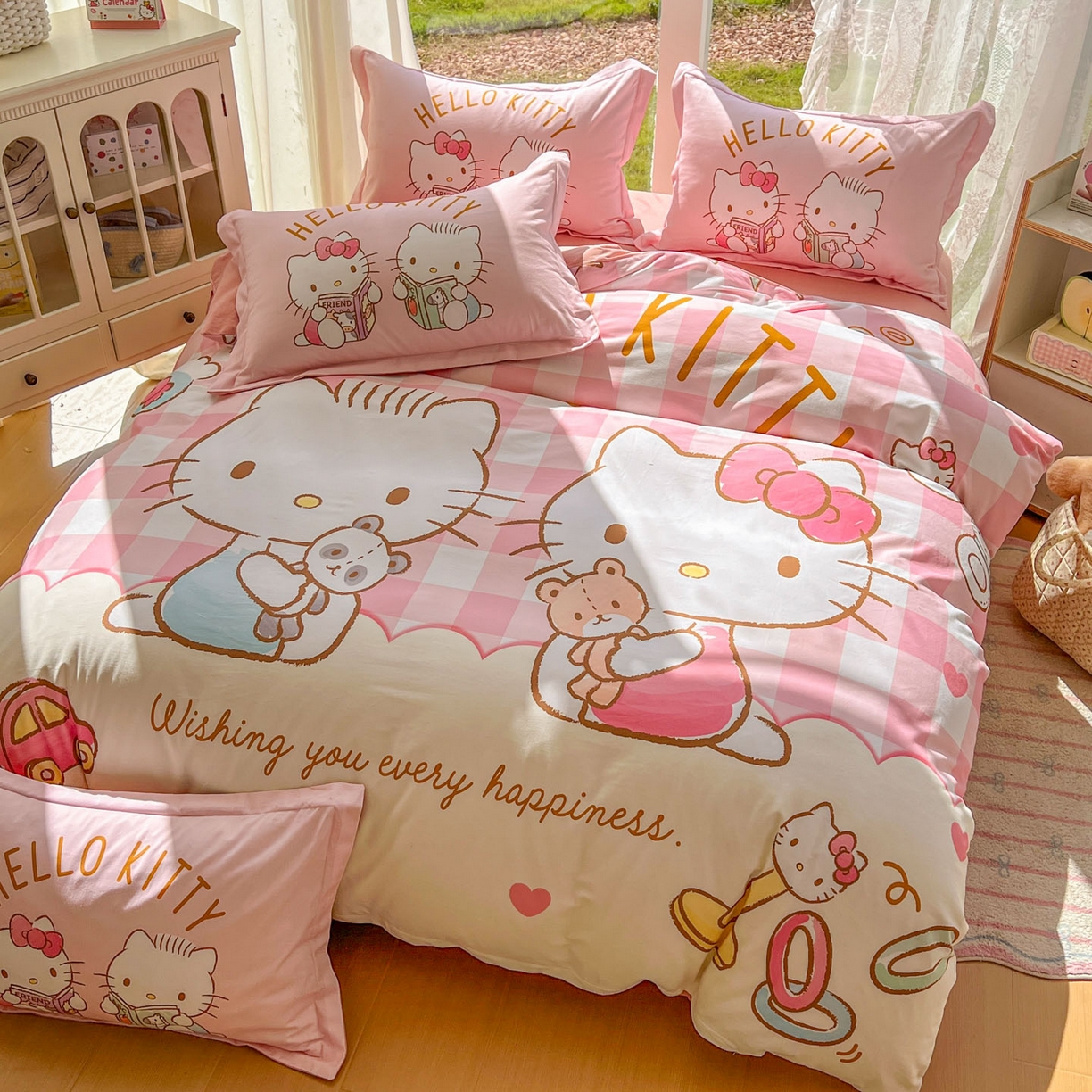 91家纺网 家纺一手货源 找家纺 （总）浩诚 2025新款三丽鸥专版全棉磨毛纯棉四件套