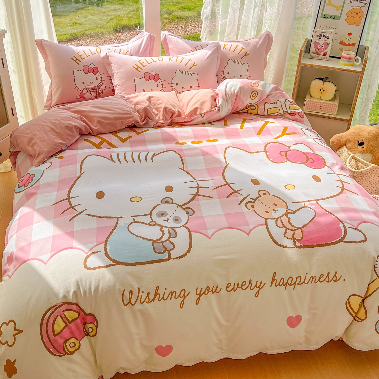 91家纺网 家纺一手货源 找家纺 （总）浩诚 2025新款三丽鸥专版全棉磨毛纯棉四件套