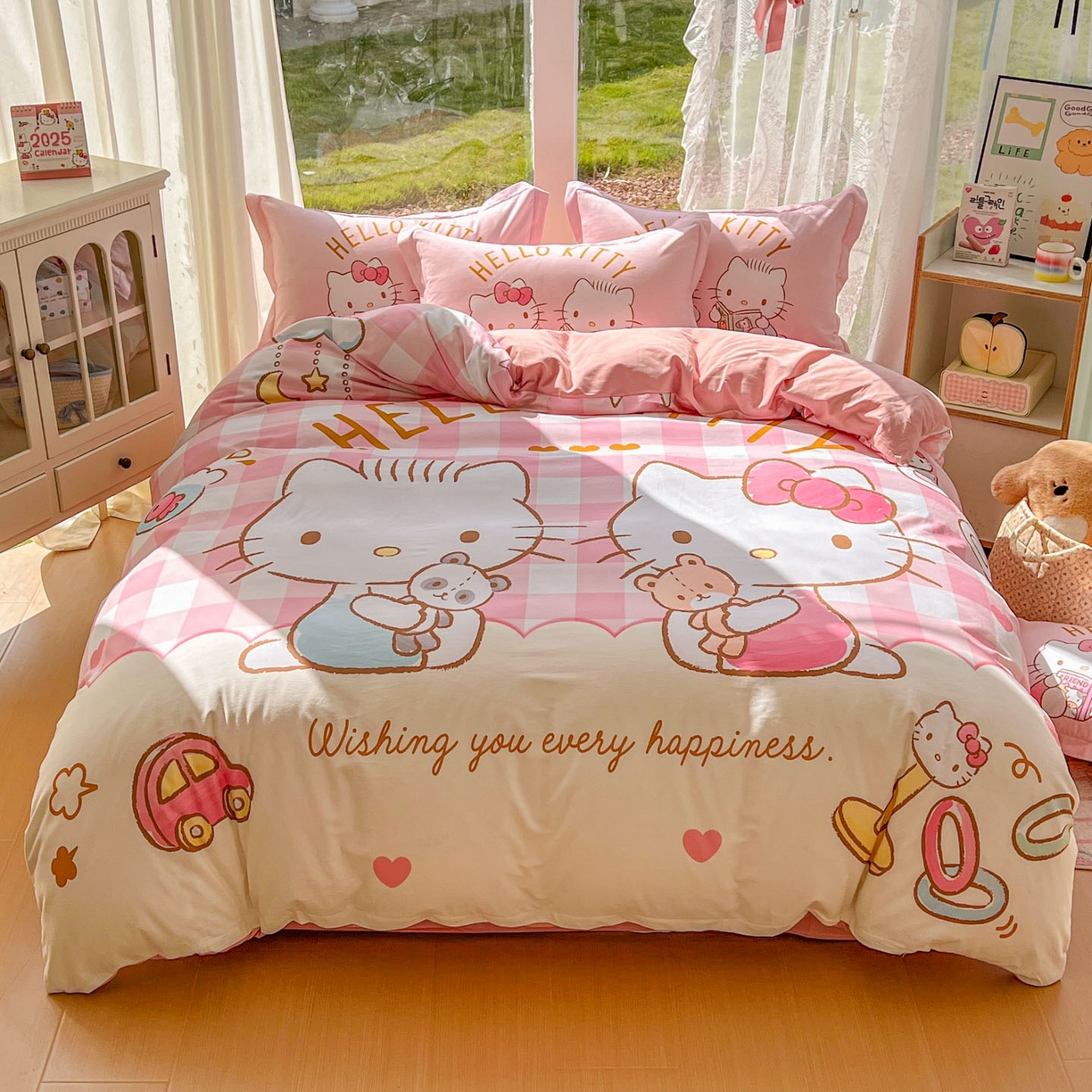 91家纺网 家纺一手货源 找家纺 （总）浩诚 2025新款三丽鸥专版全棉磨毛纯棉四件套