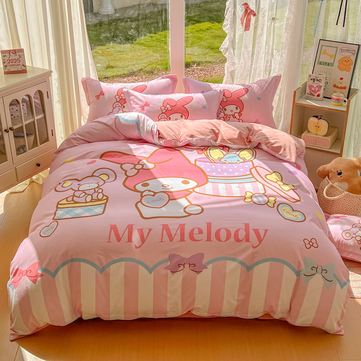 91家纺网 家纺一手货源 找家纺 （总）浩诚 2025新款三丽鸥专版全棉磨毛纯棉四件套