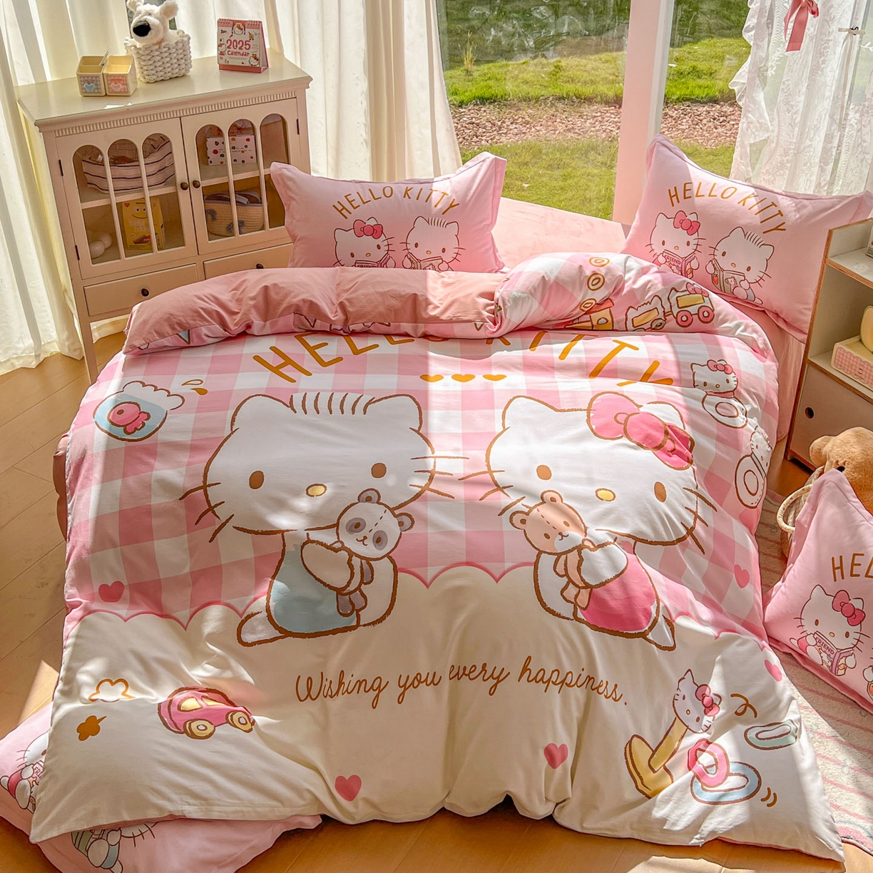 91家纺网 家纺一手货源 找家纺 （总）浩诚 2025新款三丽鸥专版全棉磨毛纯棉四件套