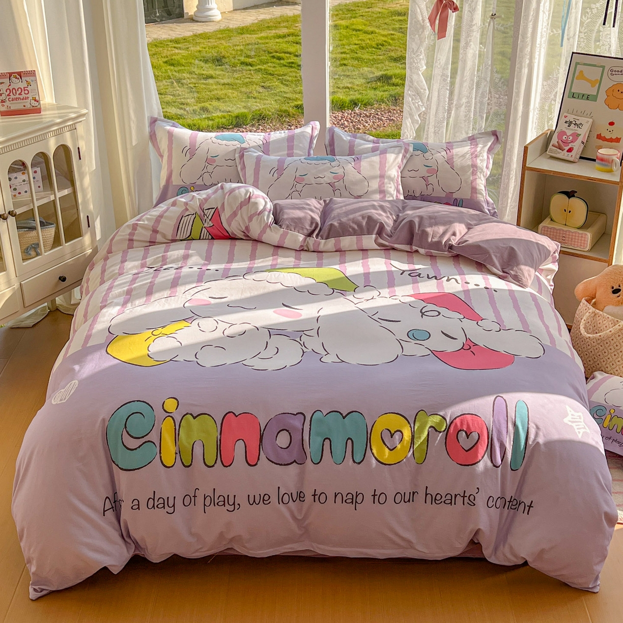 91家纺网 家纺一手货源 找家纺 （总）浩诚 2025新款三丽鸥专版全棉磨毛纯棉四件套