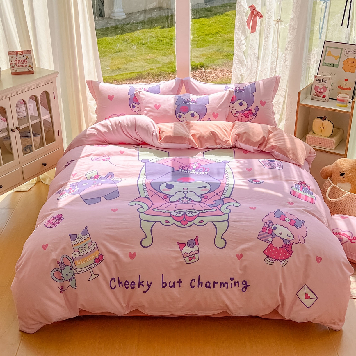 浩诚 2025新款三丽鸥专版全棉磨毛纯棉四件套 女王库洛米