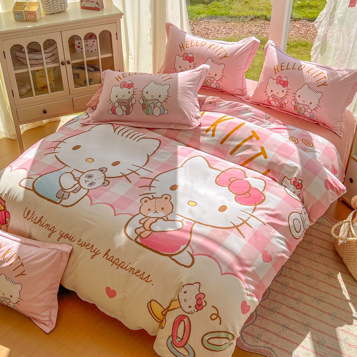 91家纺网 家纺一手货源 找家纺 （总）浩诚 2025新款三丽鸥专版全棉磨毛纯棉四件套